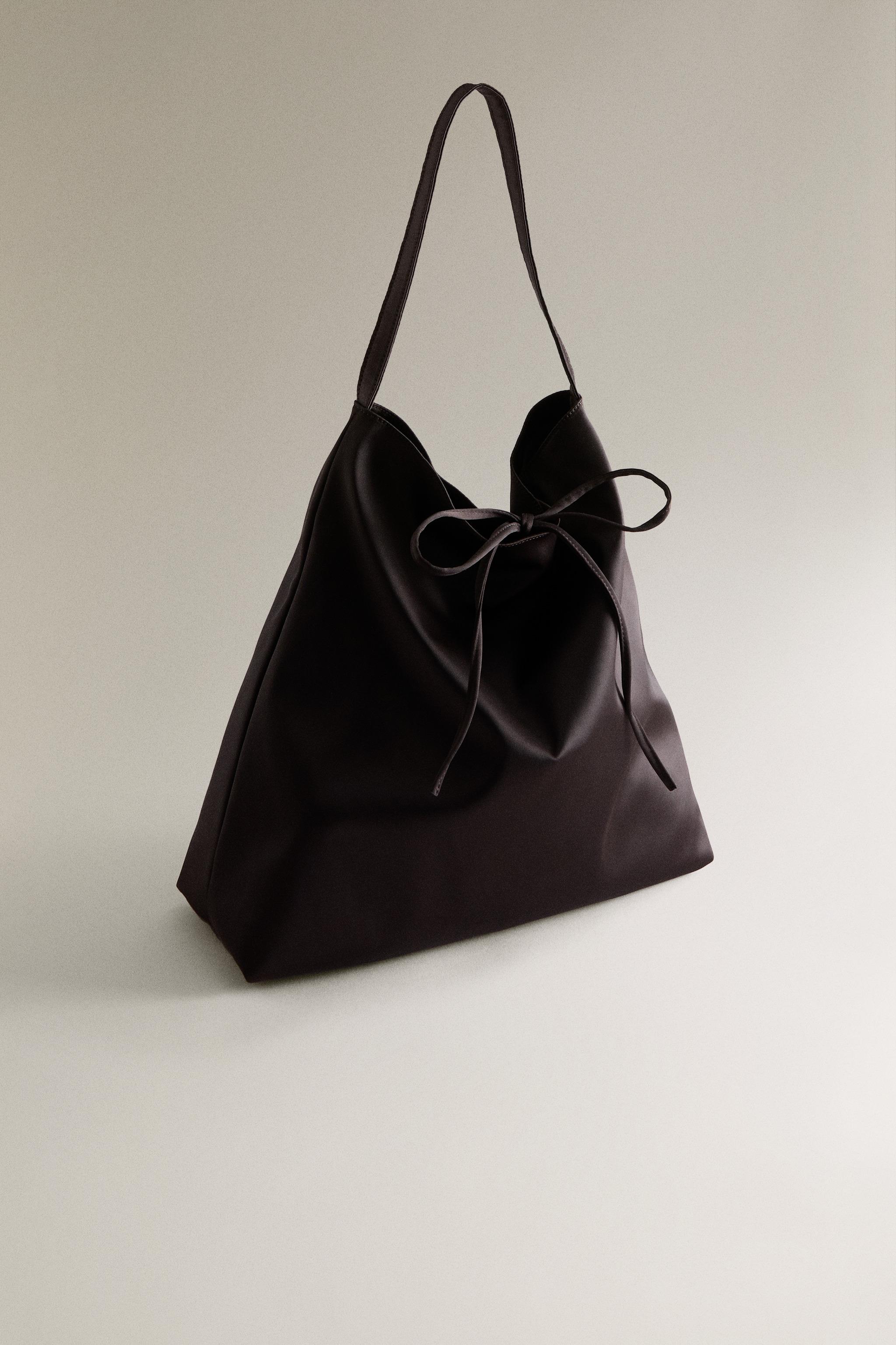 SATEEN TOTE BAG - Chocolate Brown | ZARA United States