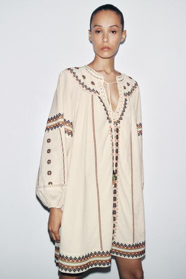 ROBE BRODÉE ZW COLLECTION - Multicolore de Zara - Image 1