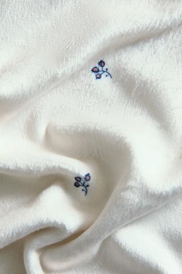 FLEECE FLORAL BABY BLANKET - Ecru by Zara - Image 2