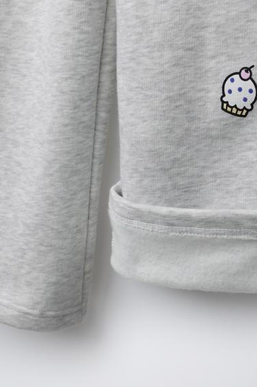 CINNAMOROLL © SANRIO WIDE-LEG FLEECE TROUSERS - Grey marl by Zara - Image 3