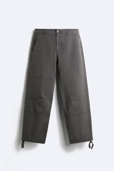LYOCELL BLEND PANTS - taupe brown