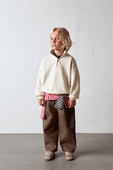 PANTALÓN BAGGY - Marrón de Zara