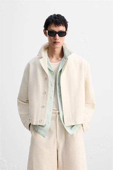 TEXTURED OVERSHIRT - Beige by Zara