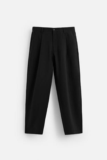 FLOWING PLEATED TROUSERS - Black by Zara