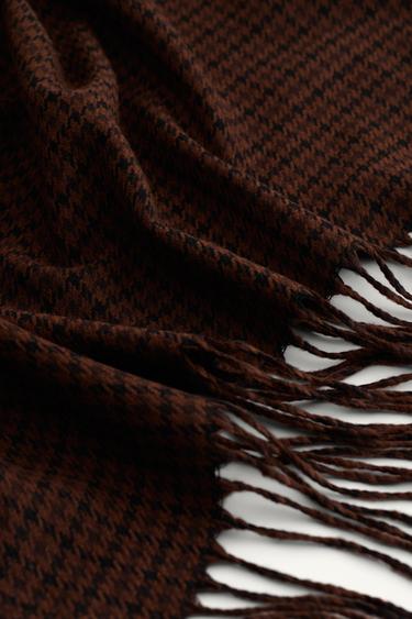 LONGUE ÉCHARPE À CARREAUX ÉDITION LIMITÉE - Marron de Zara - Image 6
