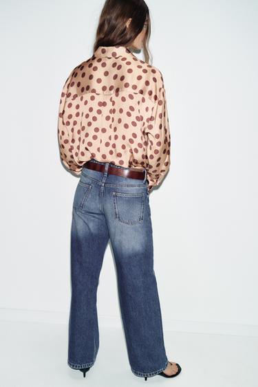 CHEMISE SATINÉE À POIS - Beige-marron de Zara - Image 5