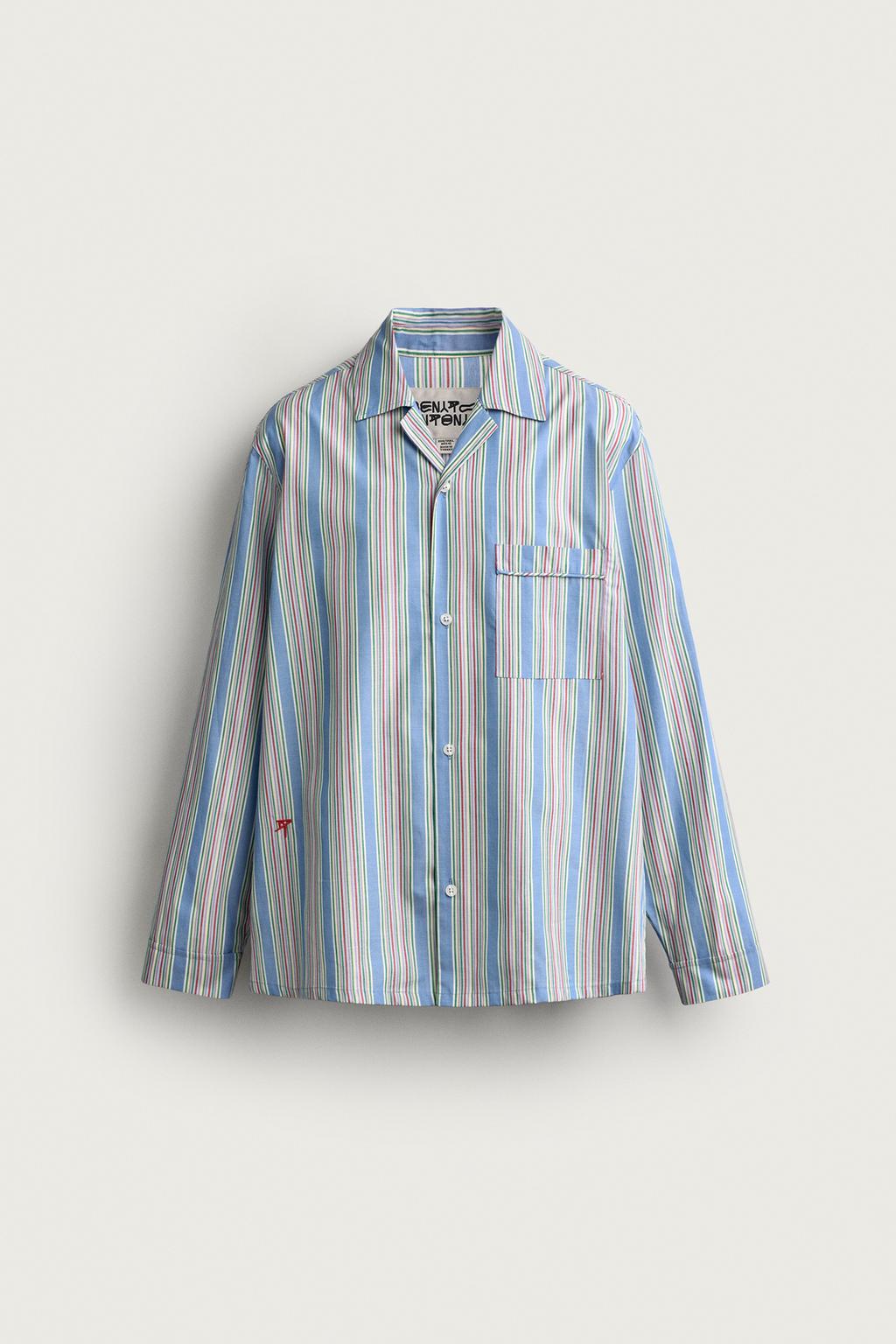 RELAXED FIT STRIPED JACQUARD SHIRT