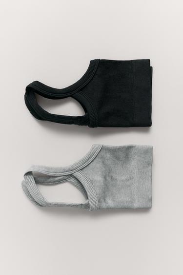 8-14 YEARS/ TWO-PACK OF SEAMLESS TOPS - Black by Zara