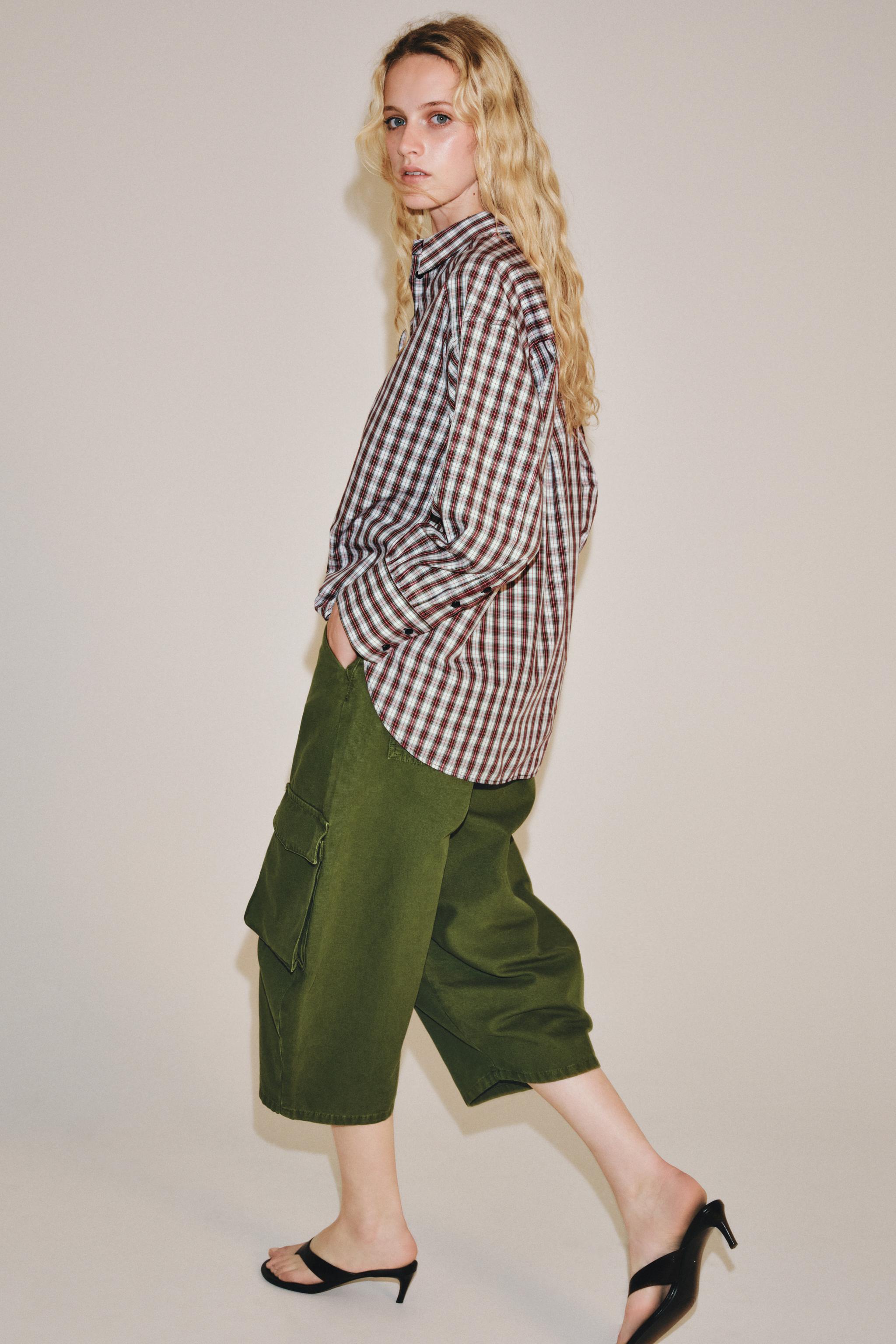 ZW COLLECTION OVERSIZED PLAID SHIRT
