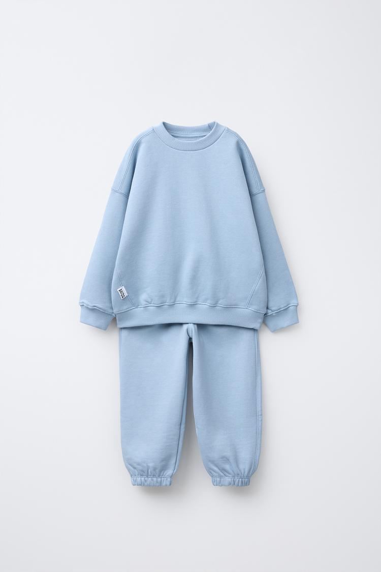 LABEL SWEATSHIRT AND JOGGERS SET Blue ZARA New Zealand