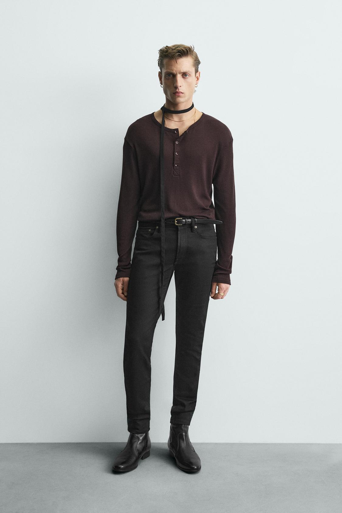 ФУТБОЛКА HENLEY ИЗ ЛИОЦЕЛЛ - ХЛОПКОВОЙ СМЕСИ ZARA