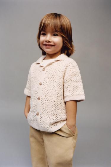 CHEMISE EN MAILLE CROCHET - Écru de Zara - Image 5