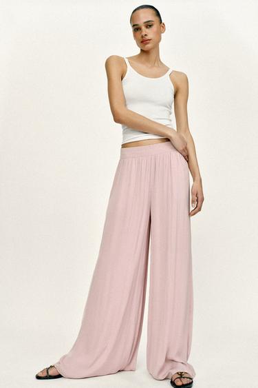 WIDE FLOWING TROUSERS - Pink by Zara