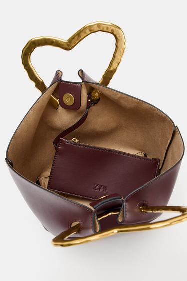 SAC À MAIN ANSE MÉTALLIQUE - Bordeaux de Zara - Image 5