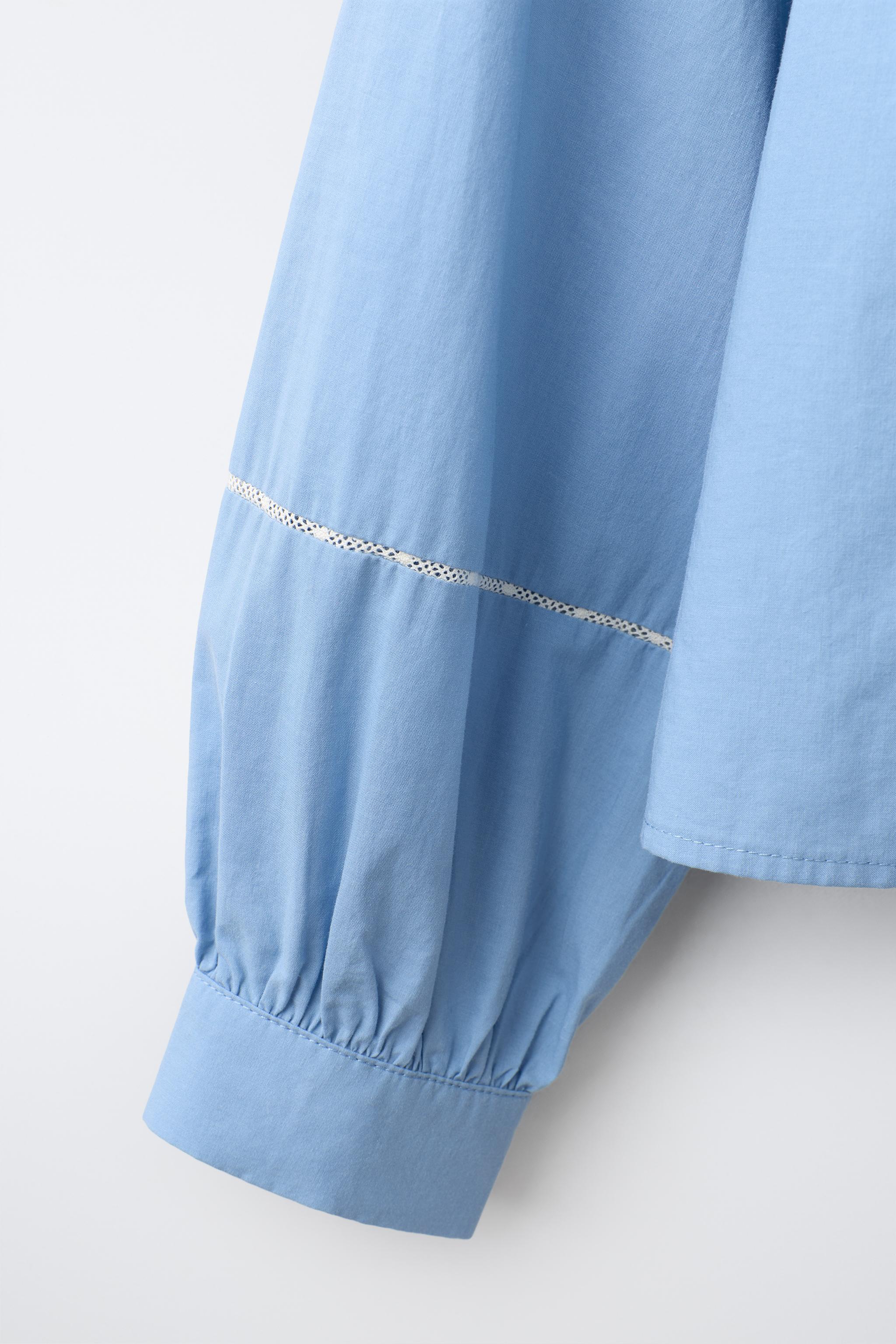 Детские рубашки Zara EMBROIDERED ROMANTIC SHIRT — фото 5