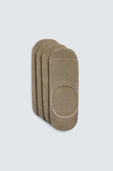 PACK OF 4 NO-SHOW SOCKS - Beige by Zara
