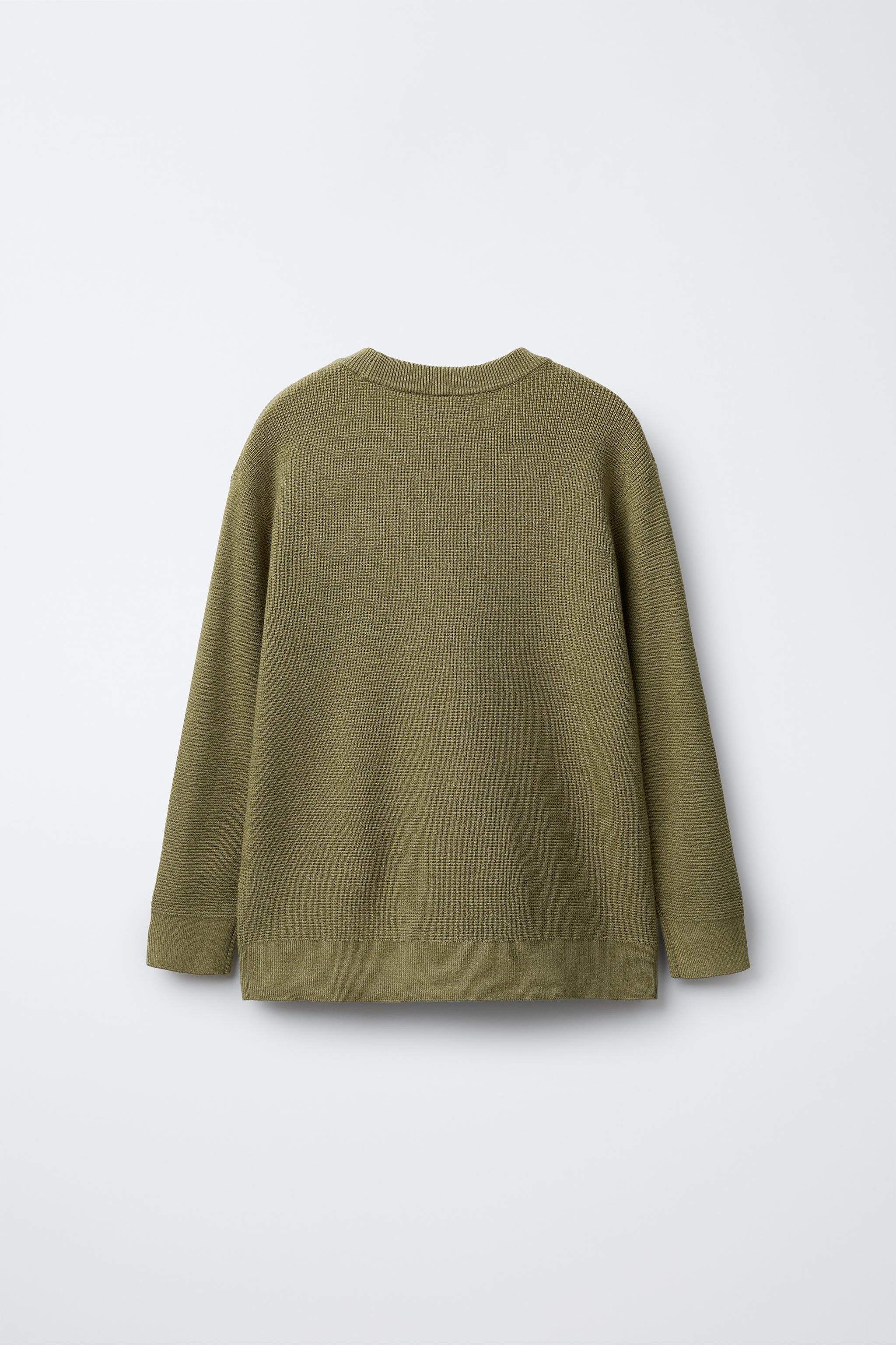 ワッフルニットセーター - セメント | ZARA Japan / 日本
