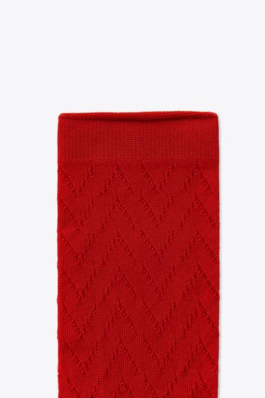 OPENWORK VISCOSE SOCKS - Red by Zara - Image 1