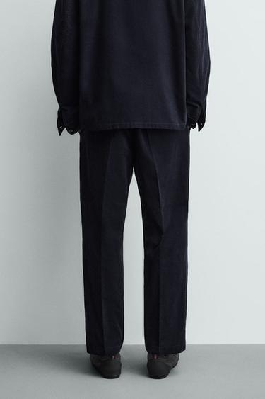 LIGHTWEIGHT CORDUROY REGULAR FIT TROUSERS - Blue by Zara - Image 2