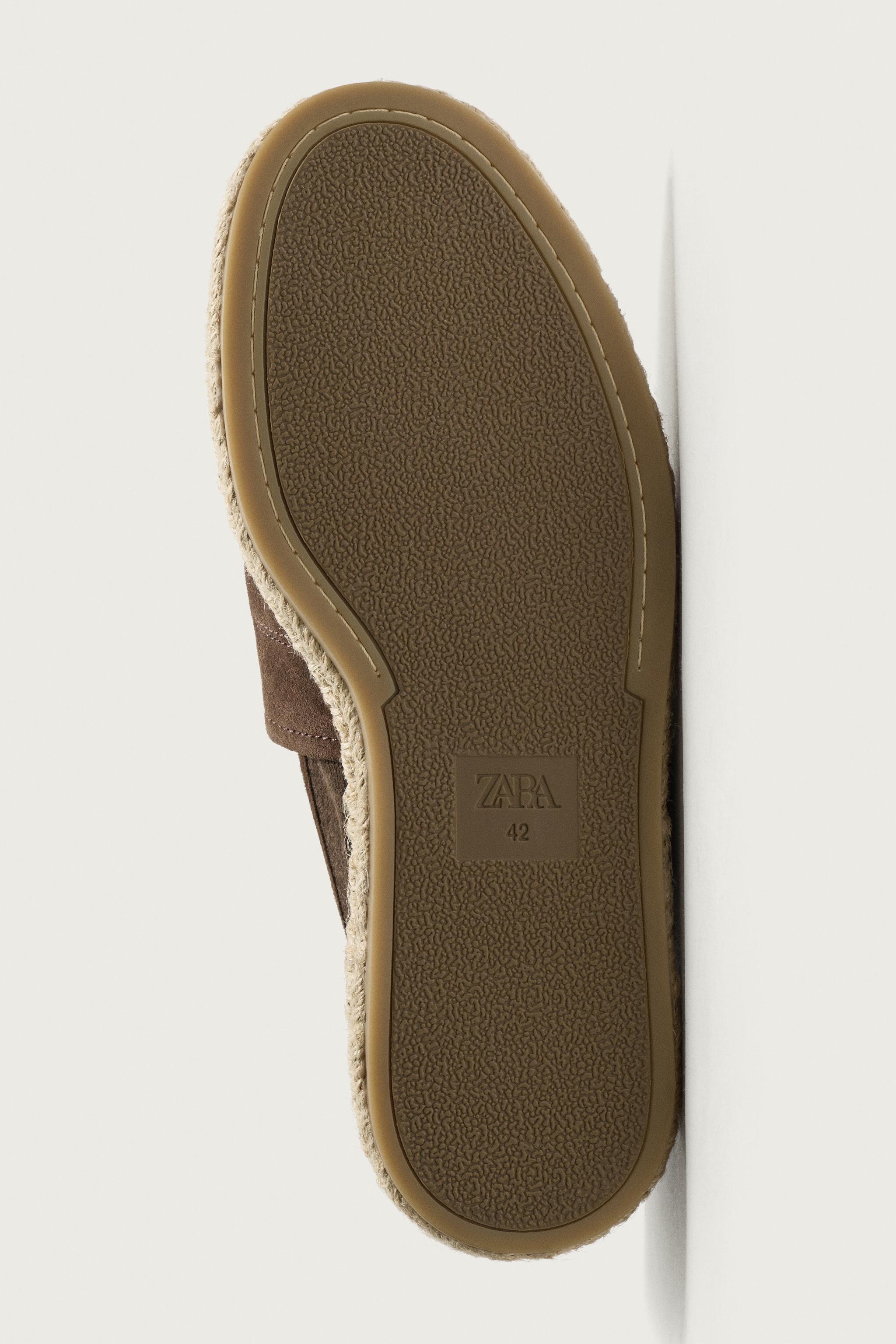 Обувь Zara COMBINATION LEATHER ESPADRILLES — фото 7