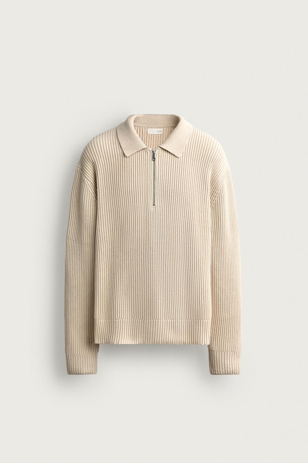 QUARTER-ZIP KNIT POLO SHIRT