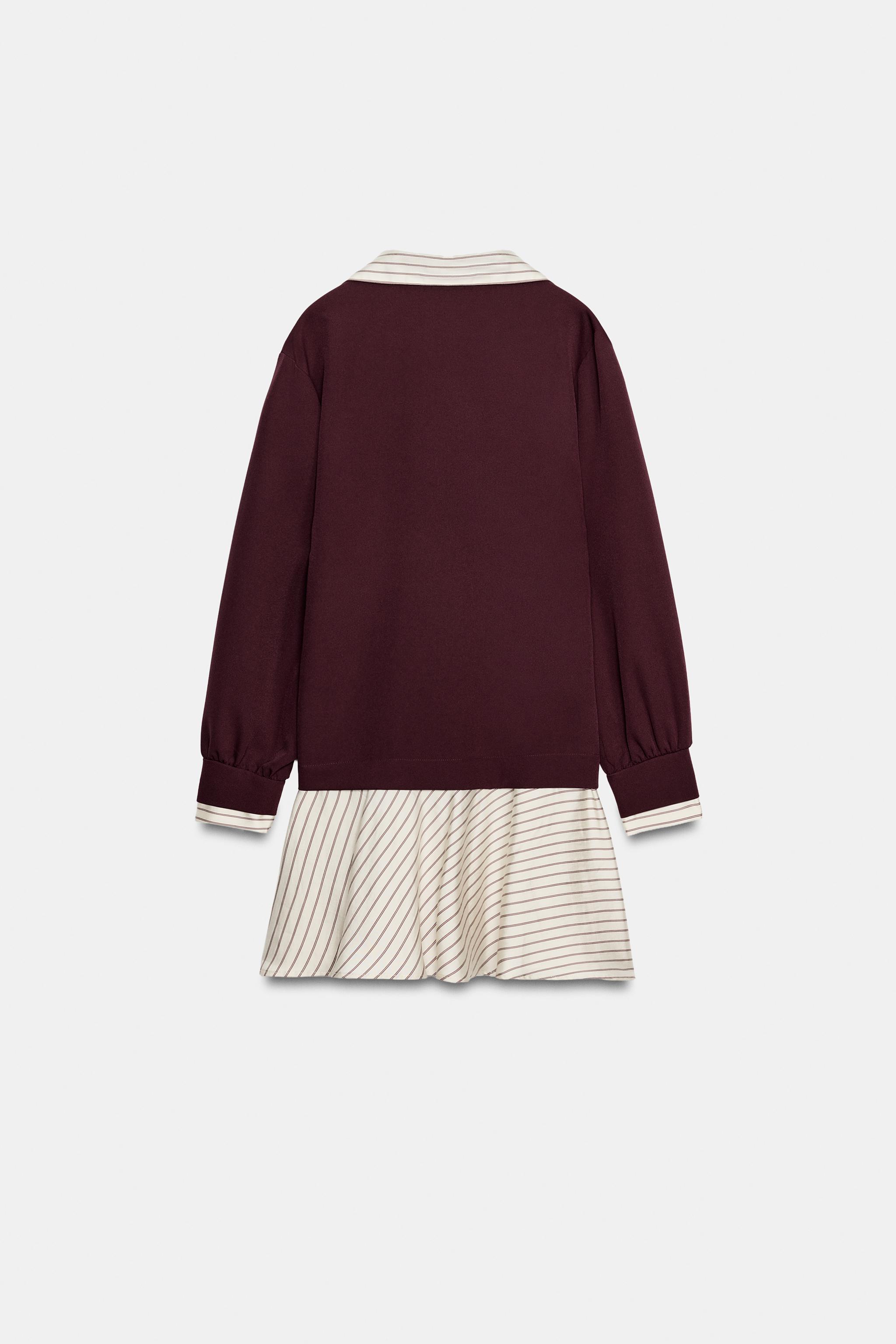 MIXED-FABRIC ZIP-FRONT MINI DRESS