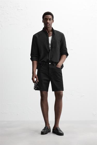 BERMUDA DENIM REGULAR FIT - Negro de Zara
