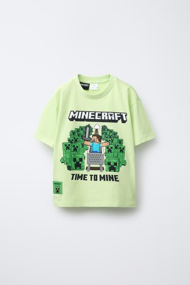 6-14 YEARS/ MINECRAFT © MOJANG AB. ™ T-SHIRT AND BERMUDA PYJAMAS - Fluorescent lime by Zara - Image 1