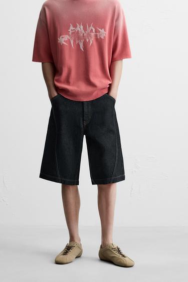 BERMUDA MEZCLILLA BAGGY FIT - Azul de Zara