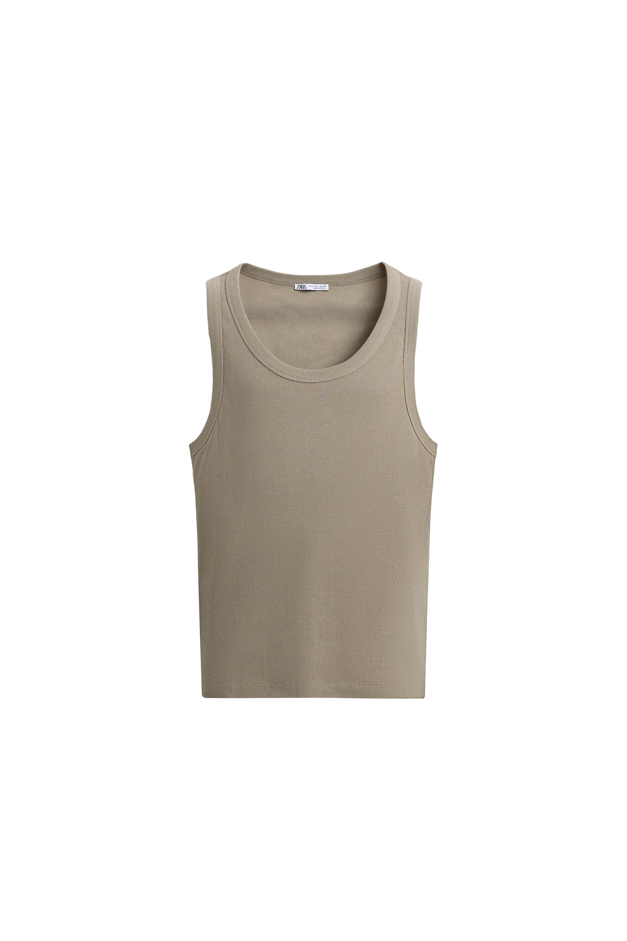 リブタンクトップ - カーキ | ZARA Japan / 日本