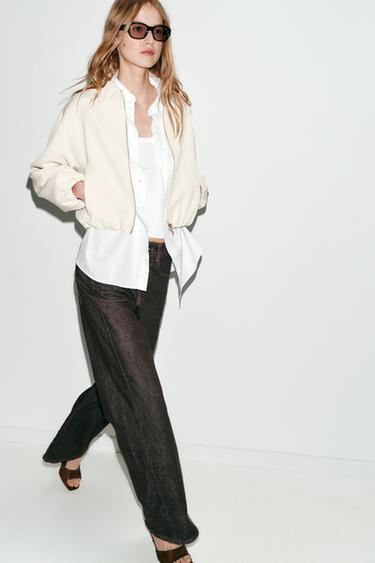 VESTE BALLON ZIPPÉE - Écru de Zara - Image 3