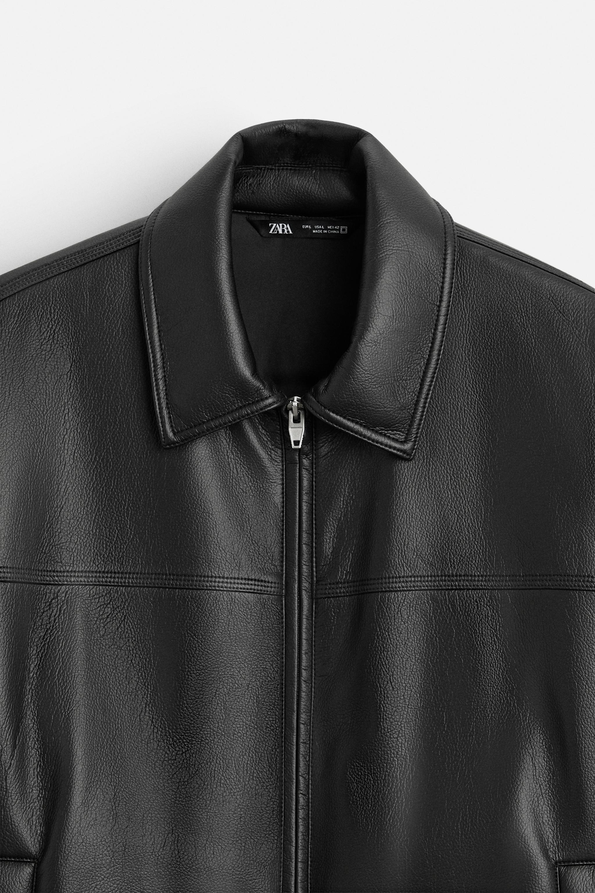 ZARA ショートキルティングフェイクレザージャケット S - メルカリ