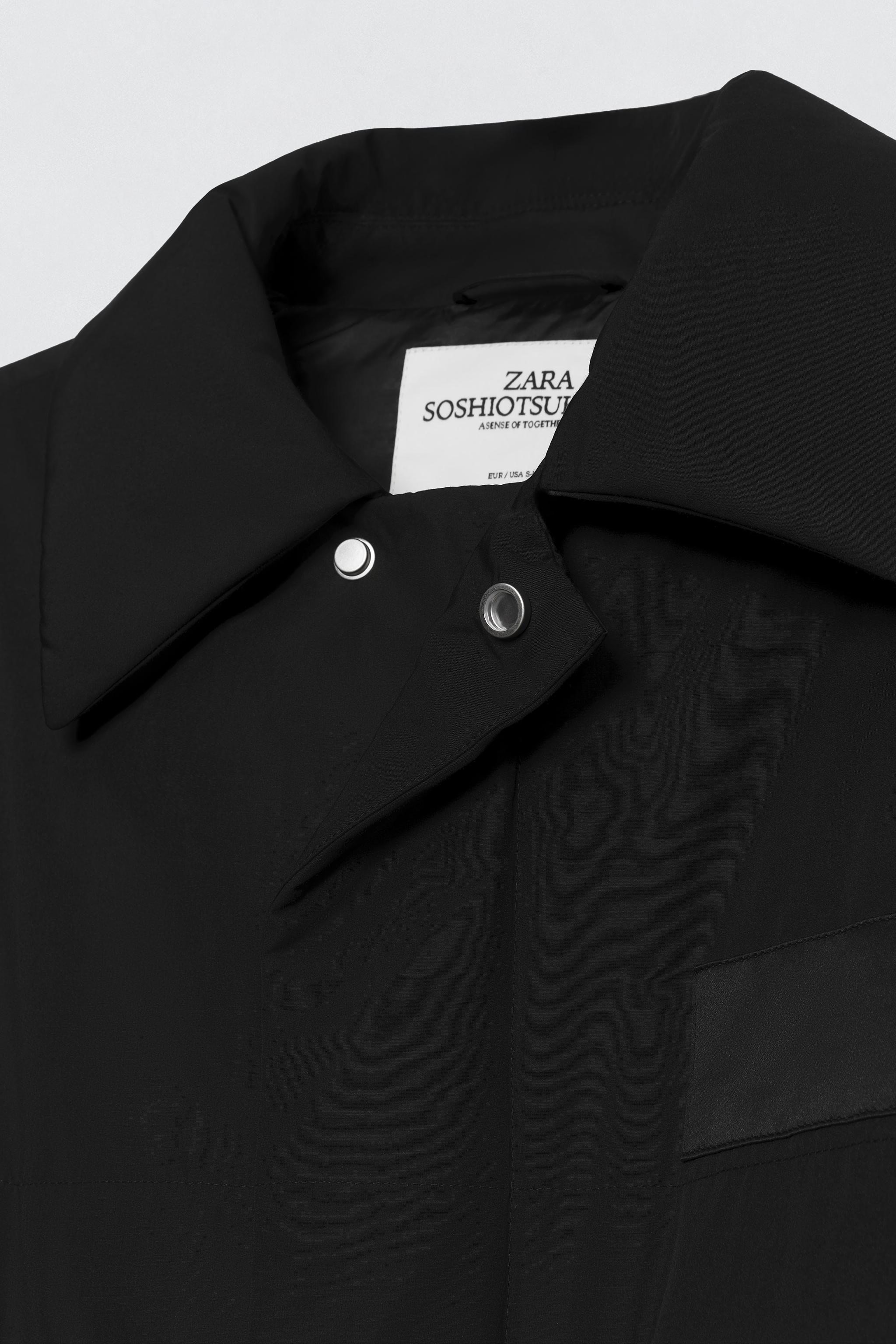 SOSHITSUKI X ZARA テクニカルパッド入りオーバーサイズコート SOSHIOTSUKI X ZARA テクニカル パッド入り オーバーサイズ コート