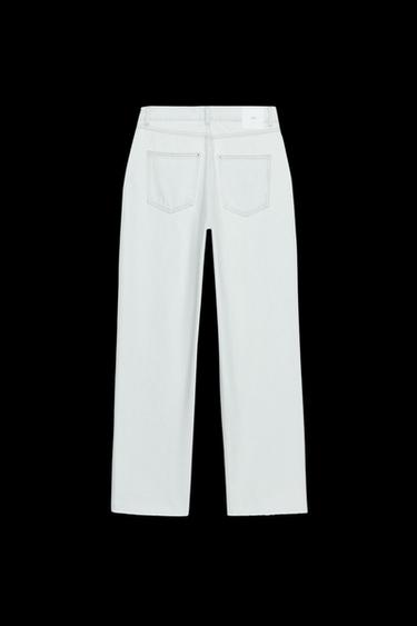 JEANS Z1975 STRAIGHT MIT HOHEM BUND UND ÜBERKREUZTEM BUND - Blau von Zara