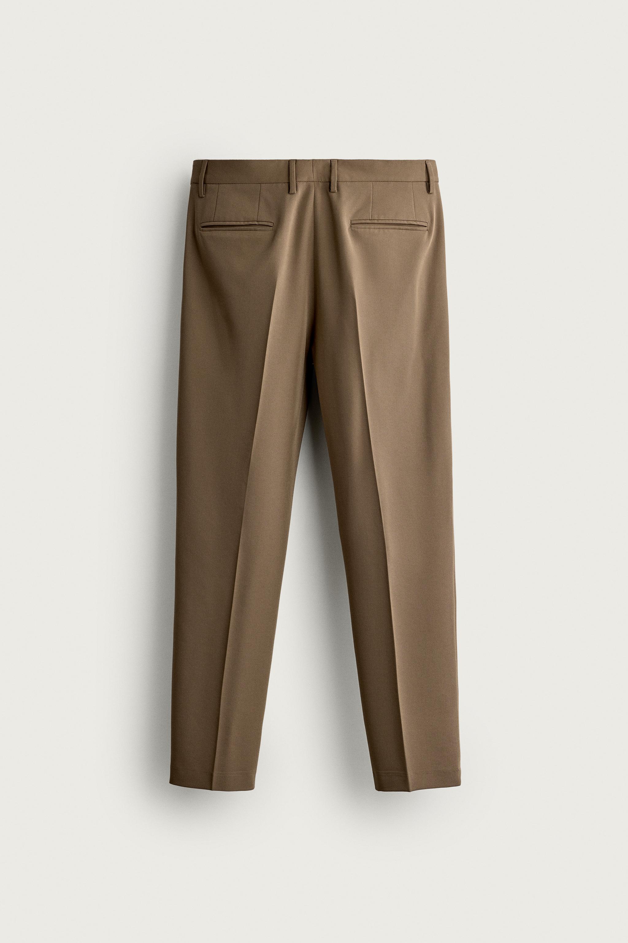 COMFORT SUIT PANTS — taupe brown
