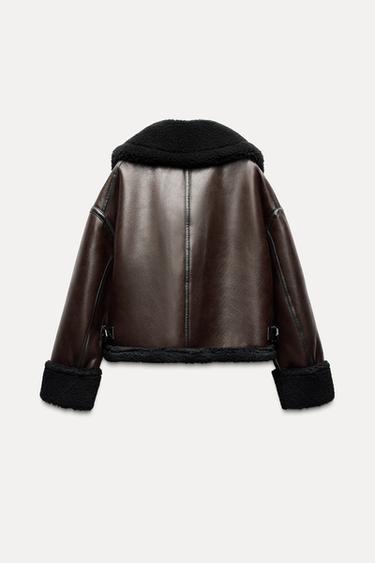 Zara DOUBLE FACED JACKET ZW COLLECTION - Dark burgundy