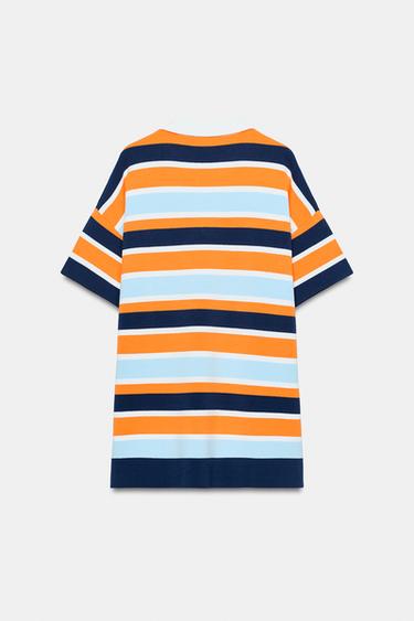 STRIPED KNIT POLO DRESS - striped by Zara - Image 4