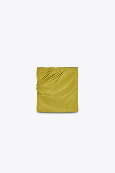 STRETCH BANDEAU TOP - Mustard by Zara