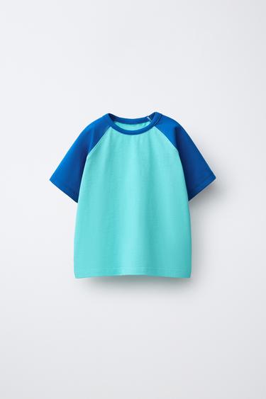 ОДНОТОННА ФУТБОЛКА З РУКАВАМИ-РЕГЛАН - Блакитний Zara - Зображення 0