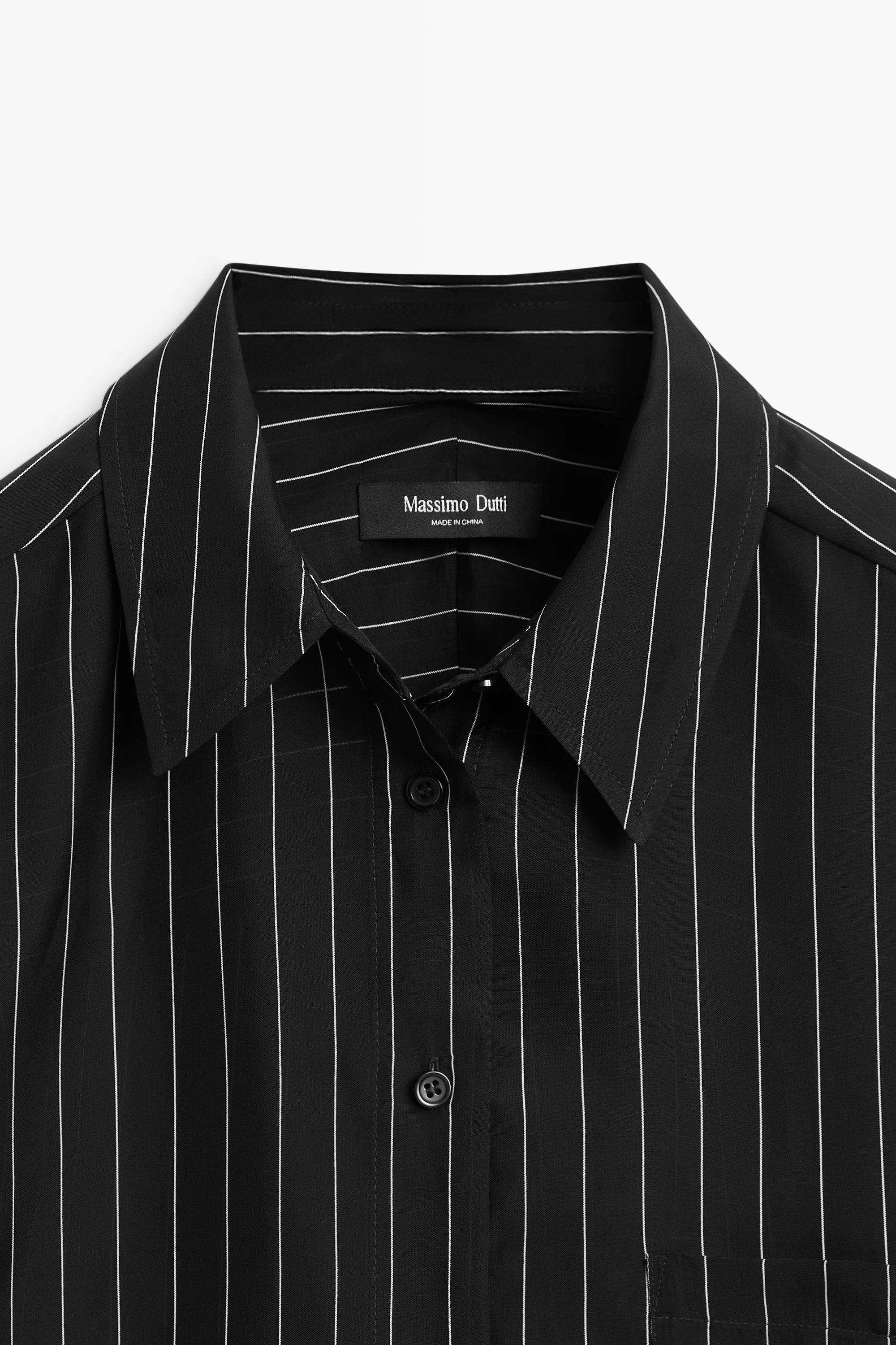 Chemise fluide à rayures avec poche