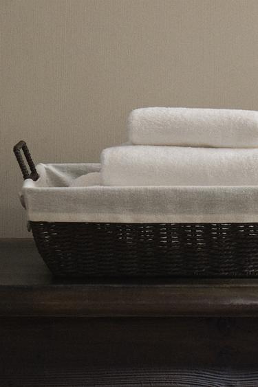 IRONING BASKET WITH FABRIC LINING - Brown by Zara