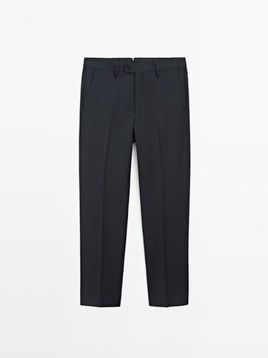 Pantalon de costume en laine froide - Bleu marine de Zara