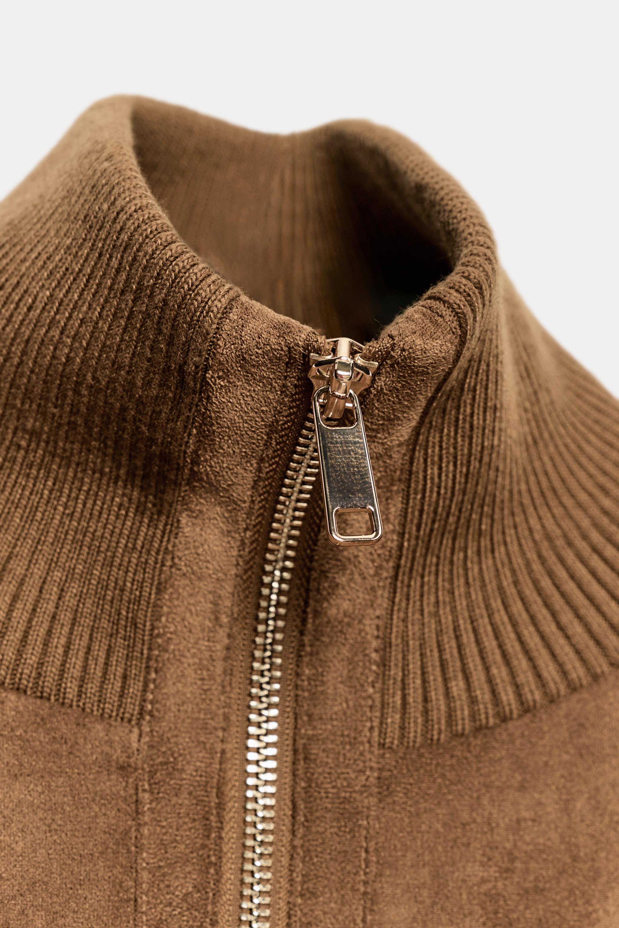 SUEDE-EFFECT BOMBER JACKET