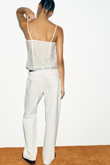 EMBROIDERED STRAPPY TOP - White by Zara - Image 3