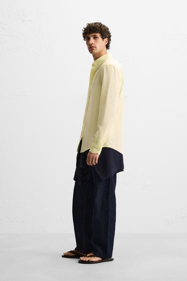 REGULAR FIT SHIRT - Light yellow by Zara - Image 3