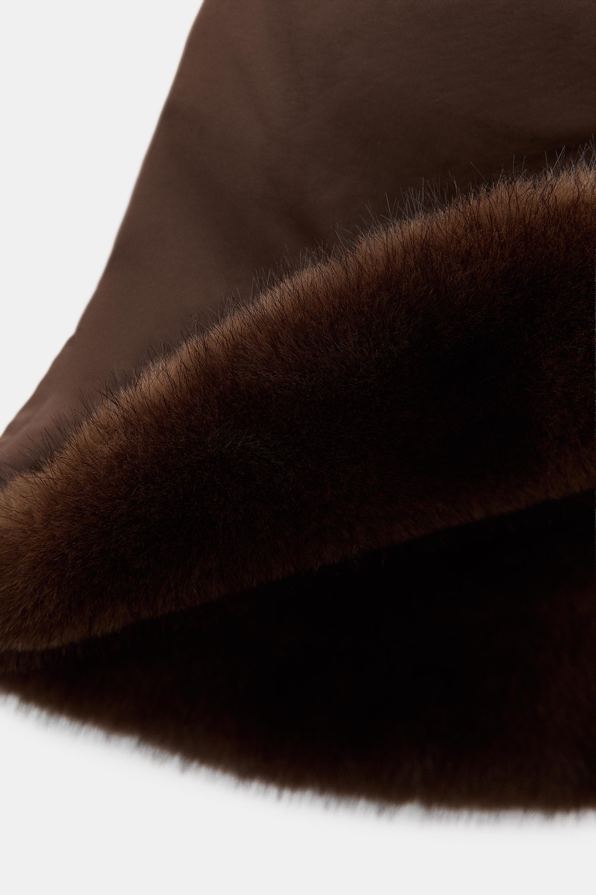 FAUX FUR NYLON HAT