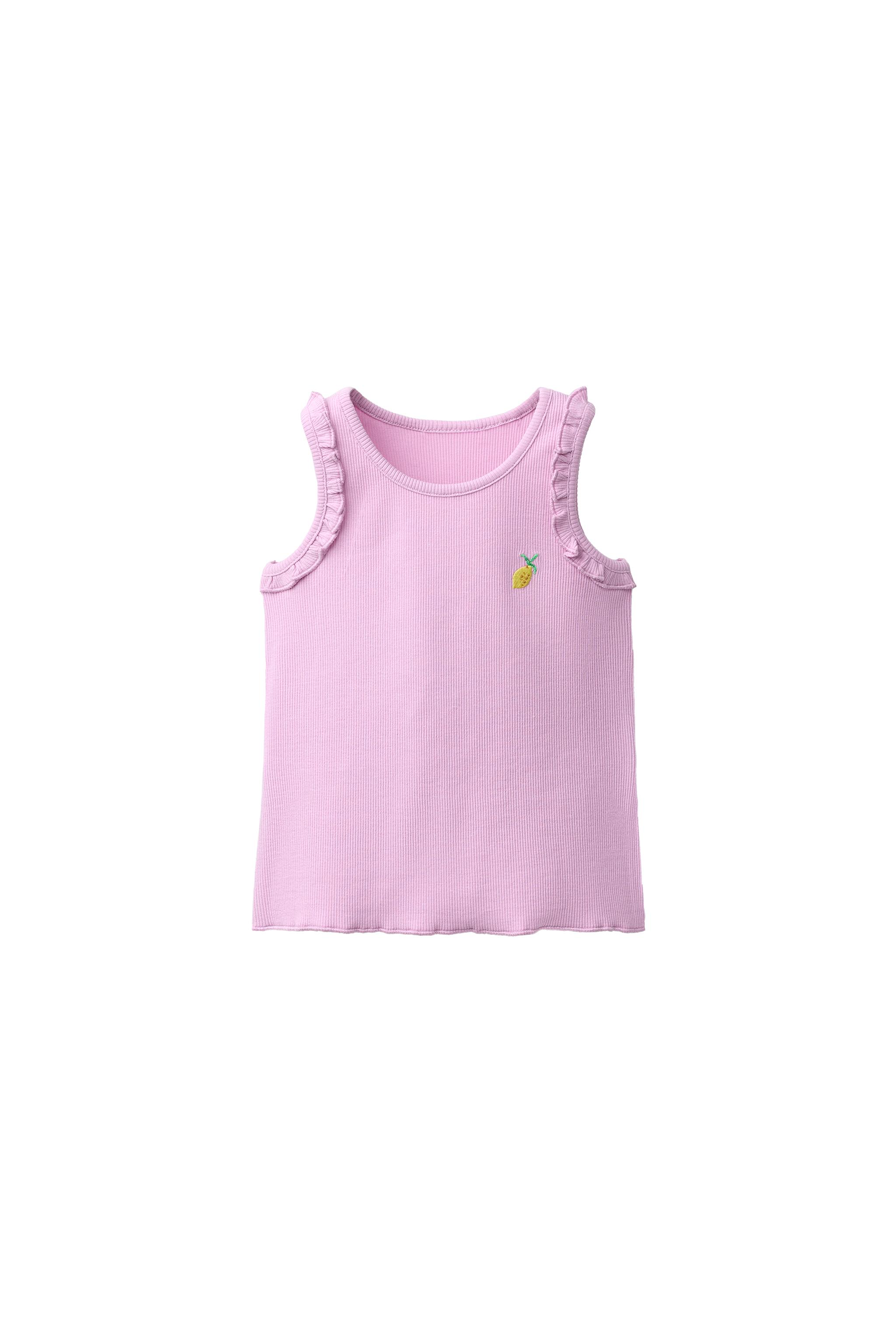 EMBROIDERED RIB SLEEVELESS T-SHIRT - White | ZARA India