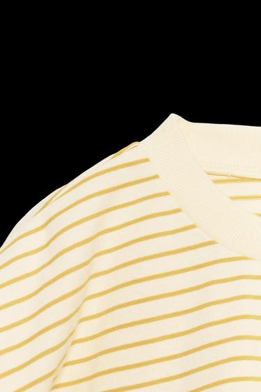 WASHED-EFFECT CAPE T-SHIRT - striped by Zara