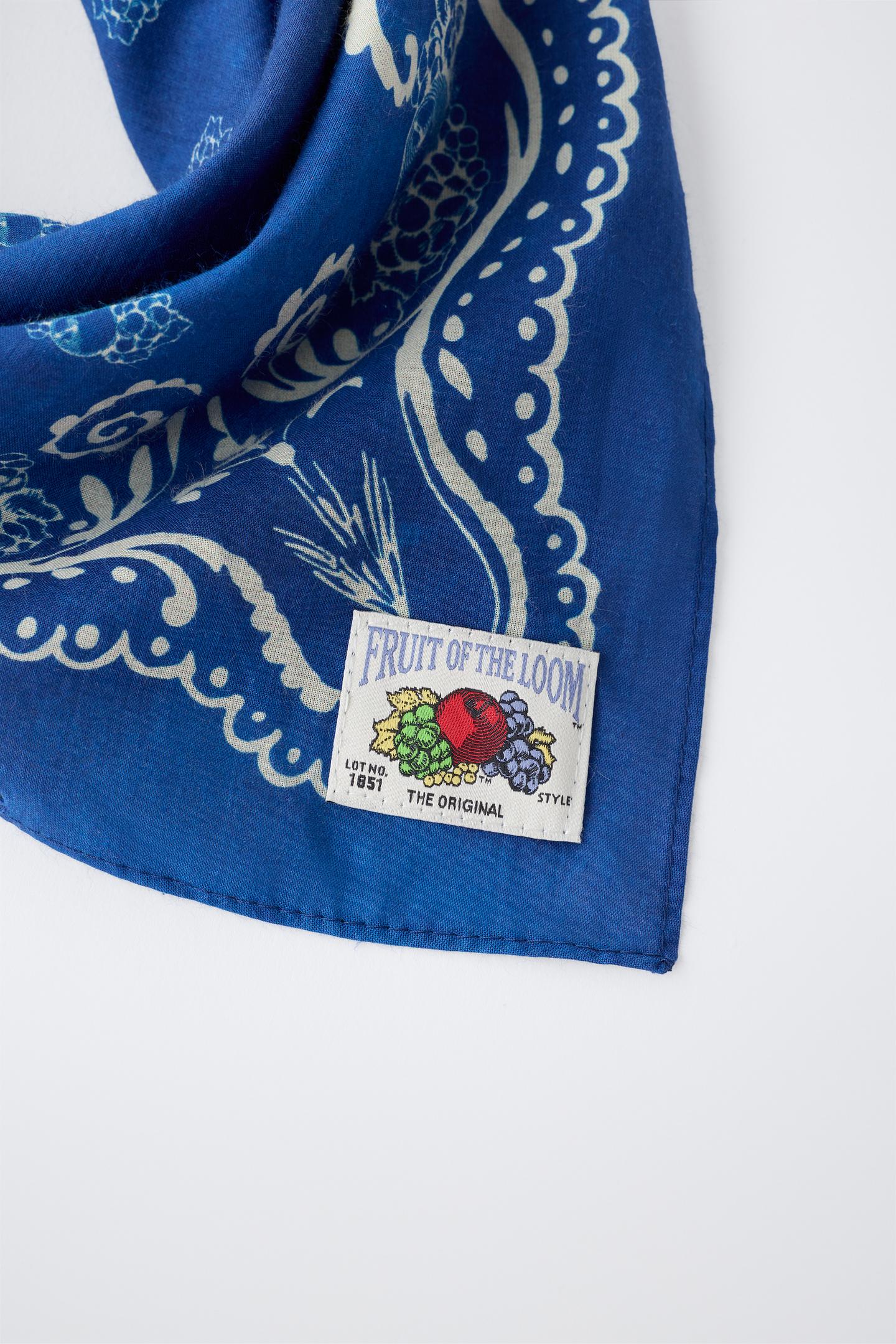 Детские аксессуары Zara Fruit OF the Loom™ Paisley Print Bandana, цвет: Синий — фото 3
