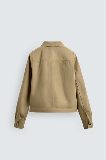 CROPPED FIT OVERSHIRT WITH POCKET - Oil by Zara - Image 8